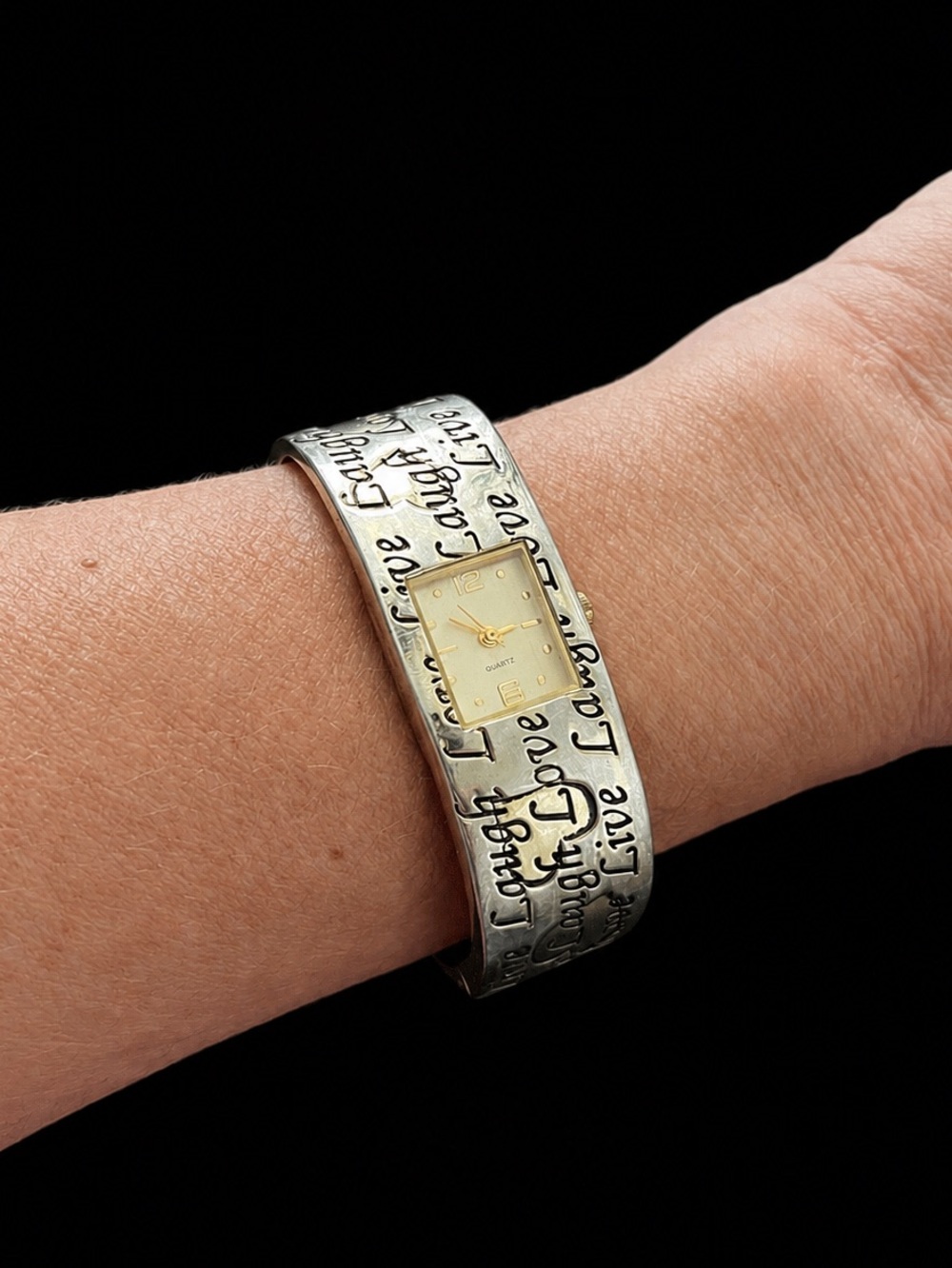 Gold-tone BELIEVE DREAM HOPE Quartz Watch Bracelet